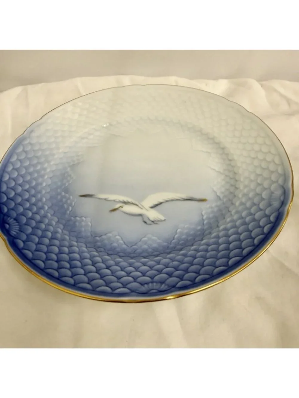 Bing & Grondahl B&G Seagull 27 Bread Dessert Plate 7.5” Denmark Blue Gold Trim